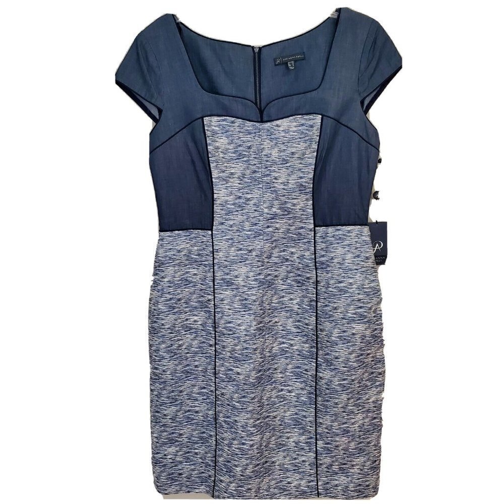 NWT Adrianna‎ Papell Dress Sheath Color blocking Sweetheart neckline Sz 12